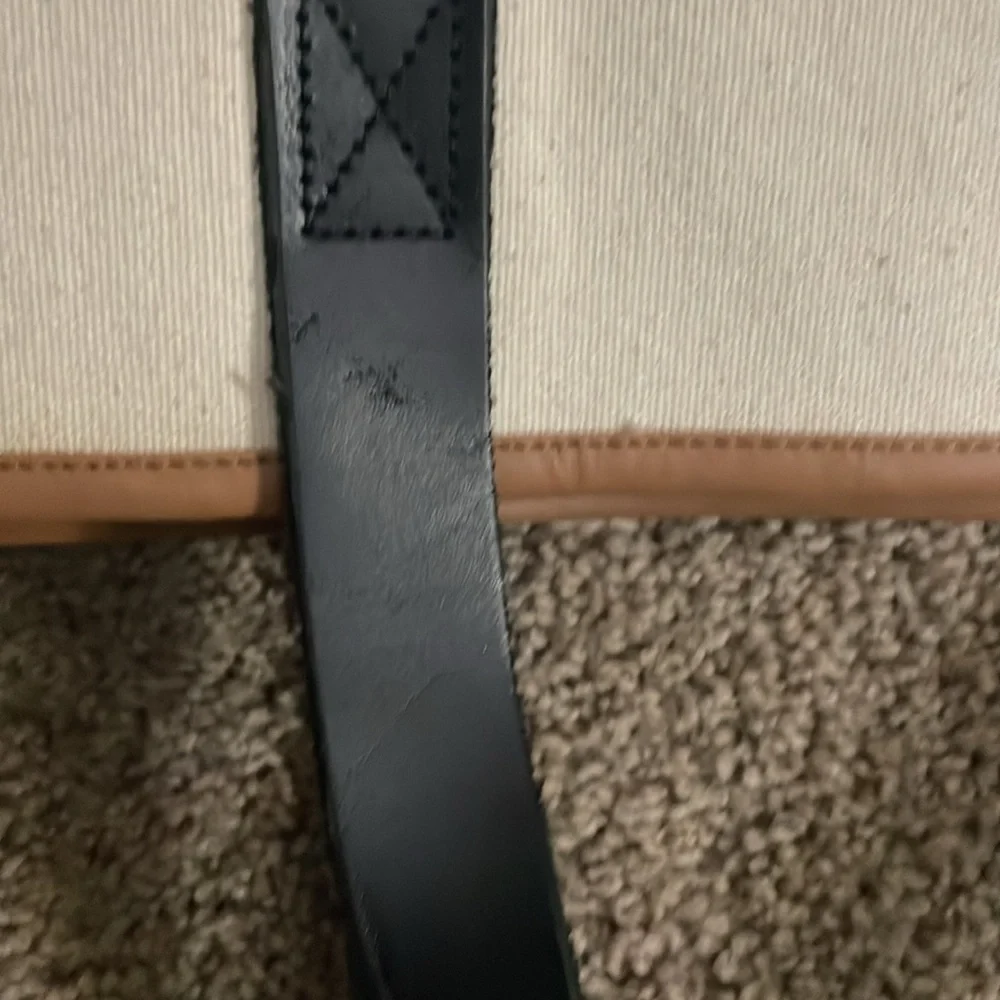 Canvas tote with leather handles - Picture 5 of 5